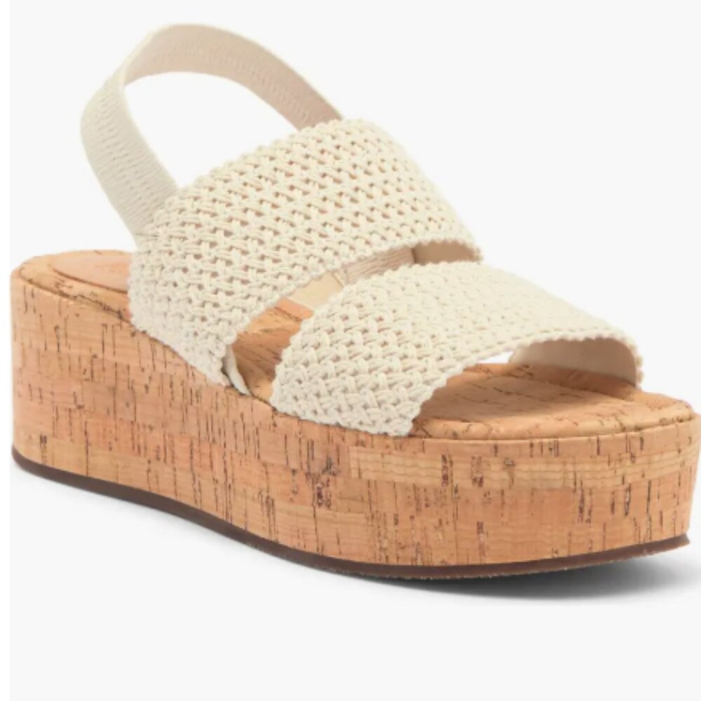 Cassie Platform Wedge Slingback Sandal IVORY VANILLA